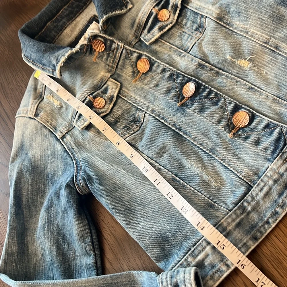 Justice Girls Distressed Jean Jacket Size 8